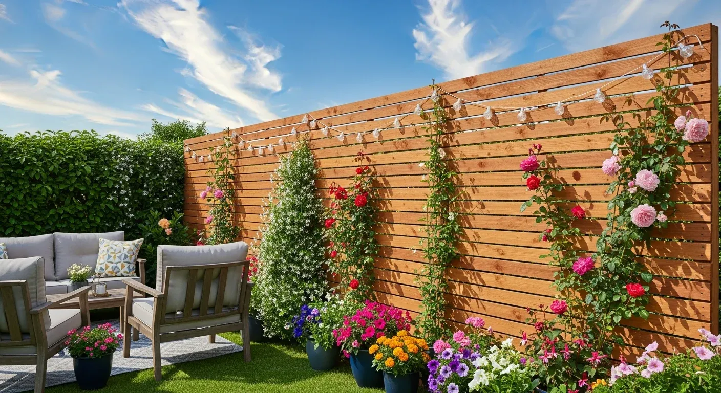 DIY garden privacy screen ideas using timber fence panels